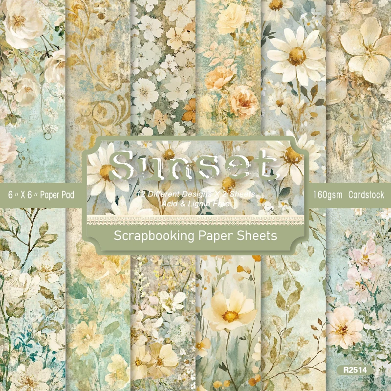 Spring White Flowers Scrapbook Card Journal Craft Cardstock Paper