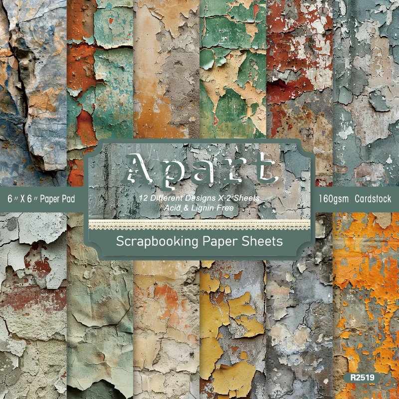 Old Flaking Cracked Paint Scrapbook Card Journal Craft Cardstock Paper