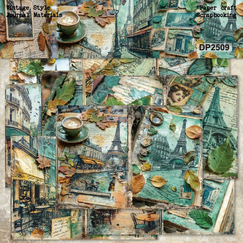 Travel Paris Eiffel Tower Coffee A5 Scrapbook Card Journal Craft Paper