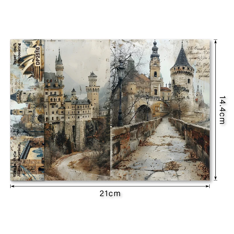 Panalisacraft 8 sheets A5 size Vintage Style Scrapbooking patterned paper Fancy Card Pack Light weight Craft Paper Card