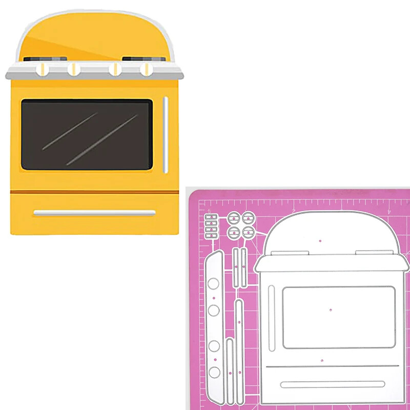 Kitchen Oven Stove Metal Cutting Dies Scrapbooking Card Making Craft