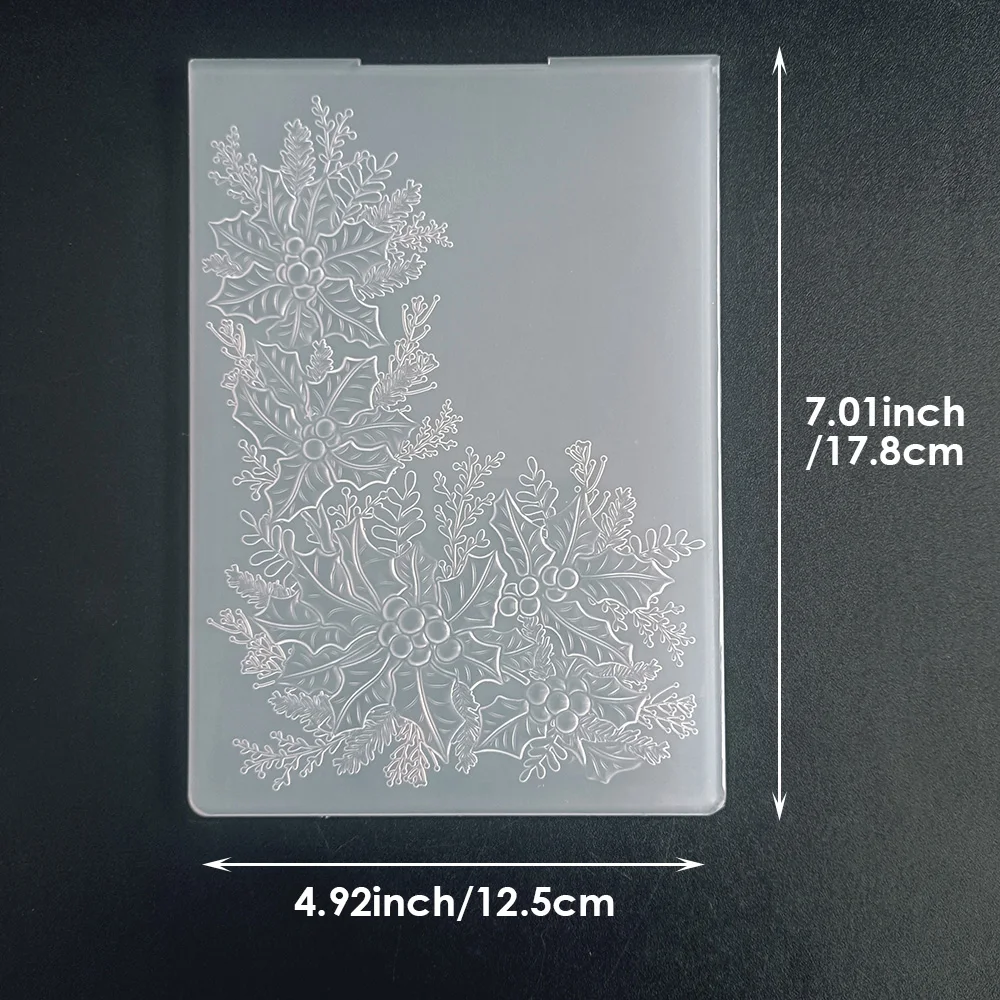 AZSG Merry Christmas Embossing Folder Transparent Plastic Plates Design For DIY Paper Card Decoration Embossing Cutting