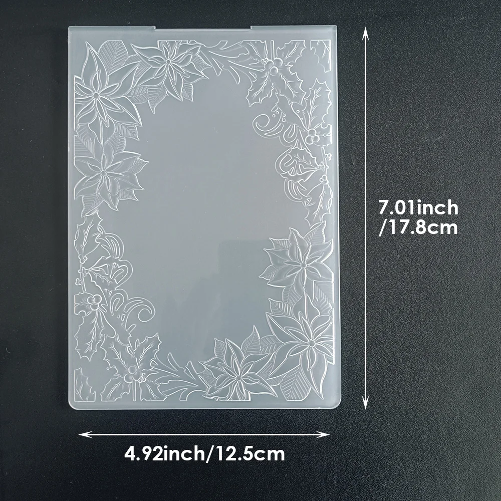 AZSG Merry Christmas Embossing Folder Transparent Plastic Plates Design For DIY Paper Card Decoration Embossing Cutting