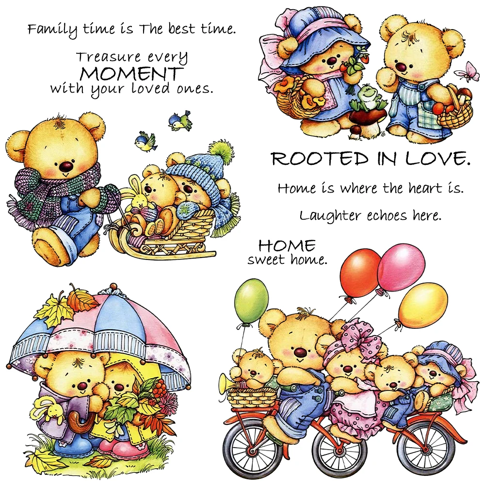 Mangocraft Cute Doll Bear Family Clear Stamp DIY Scrapbooking Supplies Silicone Stamp For Card Making Albums Crafts Decor Mangocraft Cute Doll Bear Family Clear Stamp DIY Scrapbooking Supplies Silicone Stamp For Card Making Albums Crafts Decor