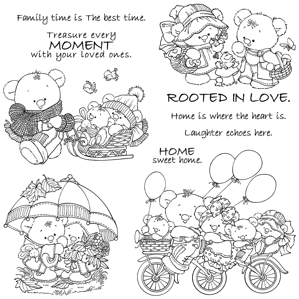 Mangocraft Cute Doll Bear Family Clear Stamp DIY Scrapbooking Supplies Silicone Stamp For Card Making Albums Crafts Decor Mangocraft Cute Doll Bear Family Clear Stamp DIY Scrapbooking Supplies Silicone Stamp For Card Making Albums Crafts Decor