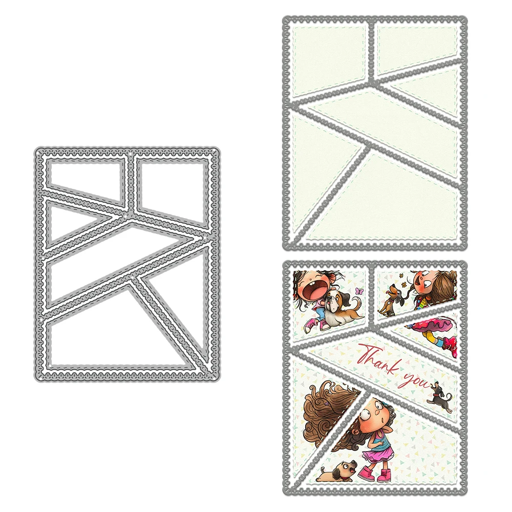 Lace Edge Stitch Panels Frame Background Metal Cutting Scrapbook Card Craft