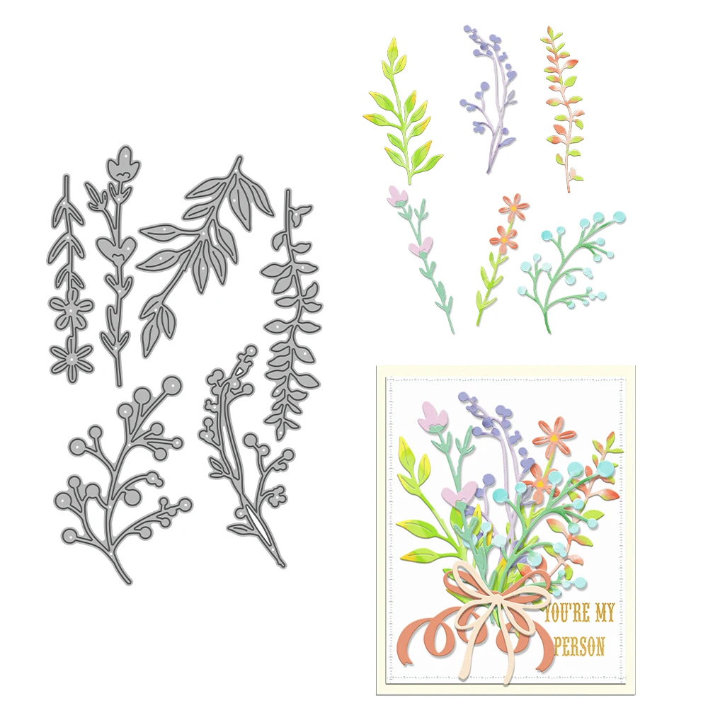 Summer Floral Leaves Metal Cutting Dies Scrapbooking Card Making Craft