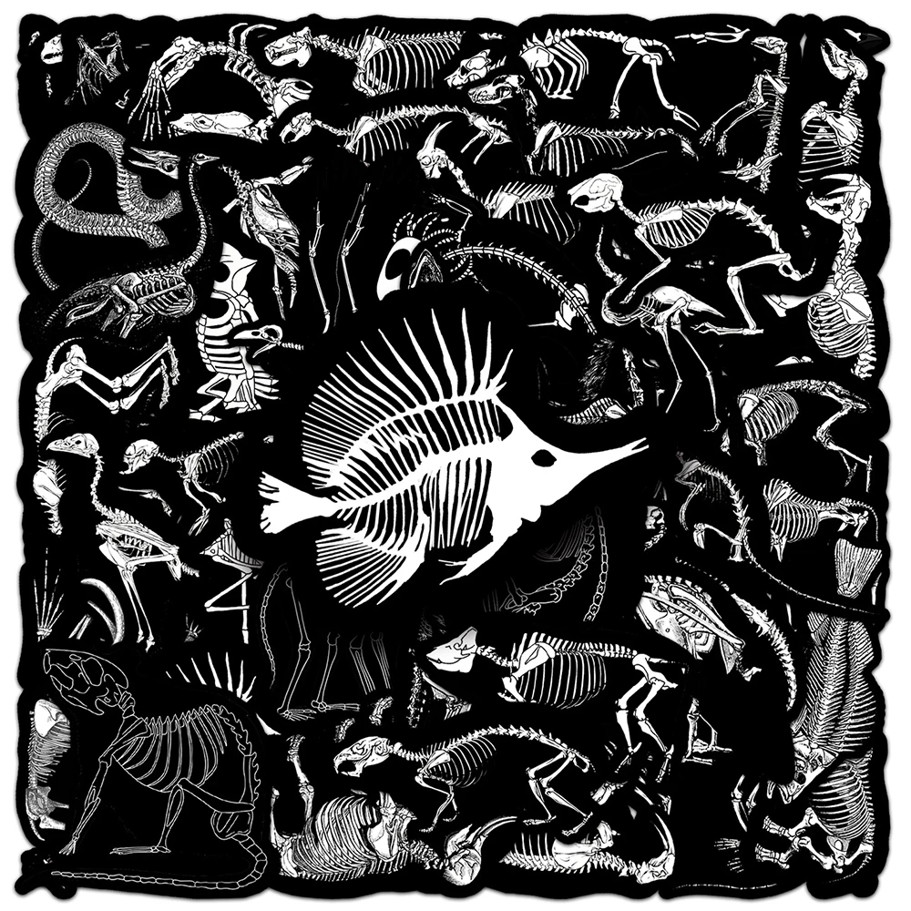 Animal Fossils Skeleton Stickers Scrapbooking Card Journal Craft