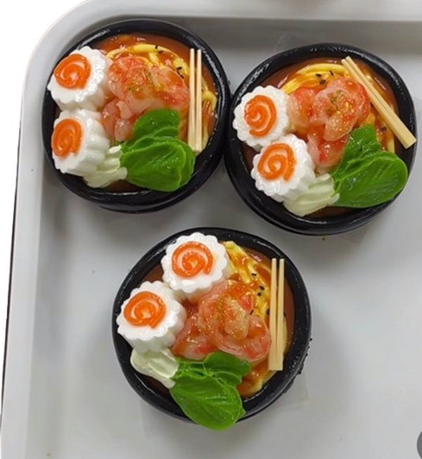 Shrimp Noodle Bowl Food Taba Squishy Squeezable Stress Relief Fidget Toys Gift