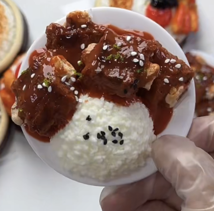 Roasted Ribs Rice Food Taba Squishy Squeezable Stress Relief Fidget Toy Gift