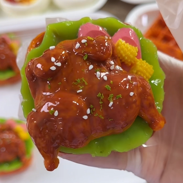 Roasted Chicken Food Squishy Squeezable Anxiety Stress Relief Fidget Gift Toy