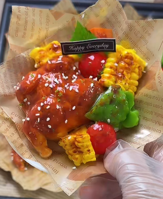 Handmade Roast Chicken Corn Food Squishy Anxiety Stress Relief Fidget Toy Gift