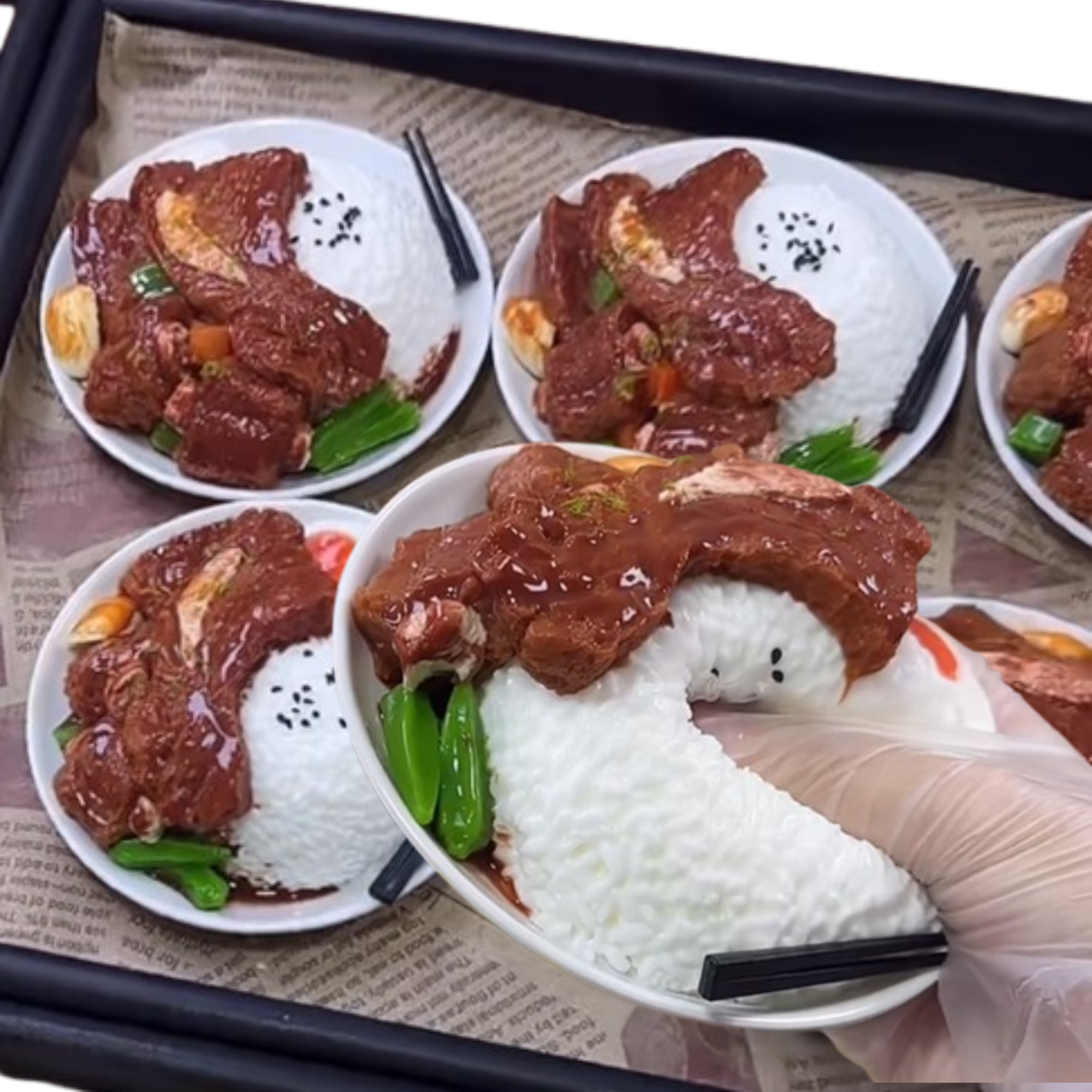 Korean BBQ Ribs Rice Food Squishy Squeezable Stress Relief Sensory Fidget Toy