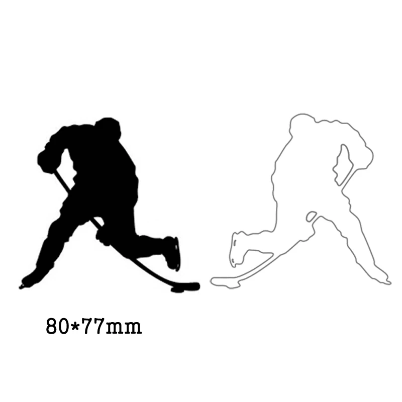 Ice Hockey Player Metal Cutting Dies Scrapbooking Card Making Craft