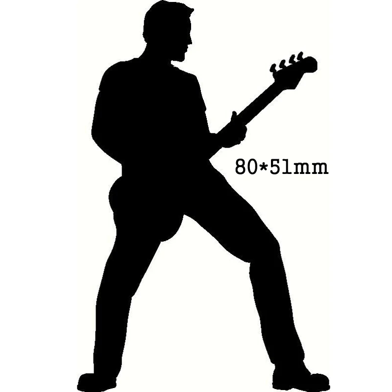 Guitar Player Metal Cutting Dies Card Making Scrapbooking Craft