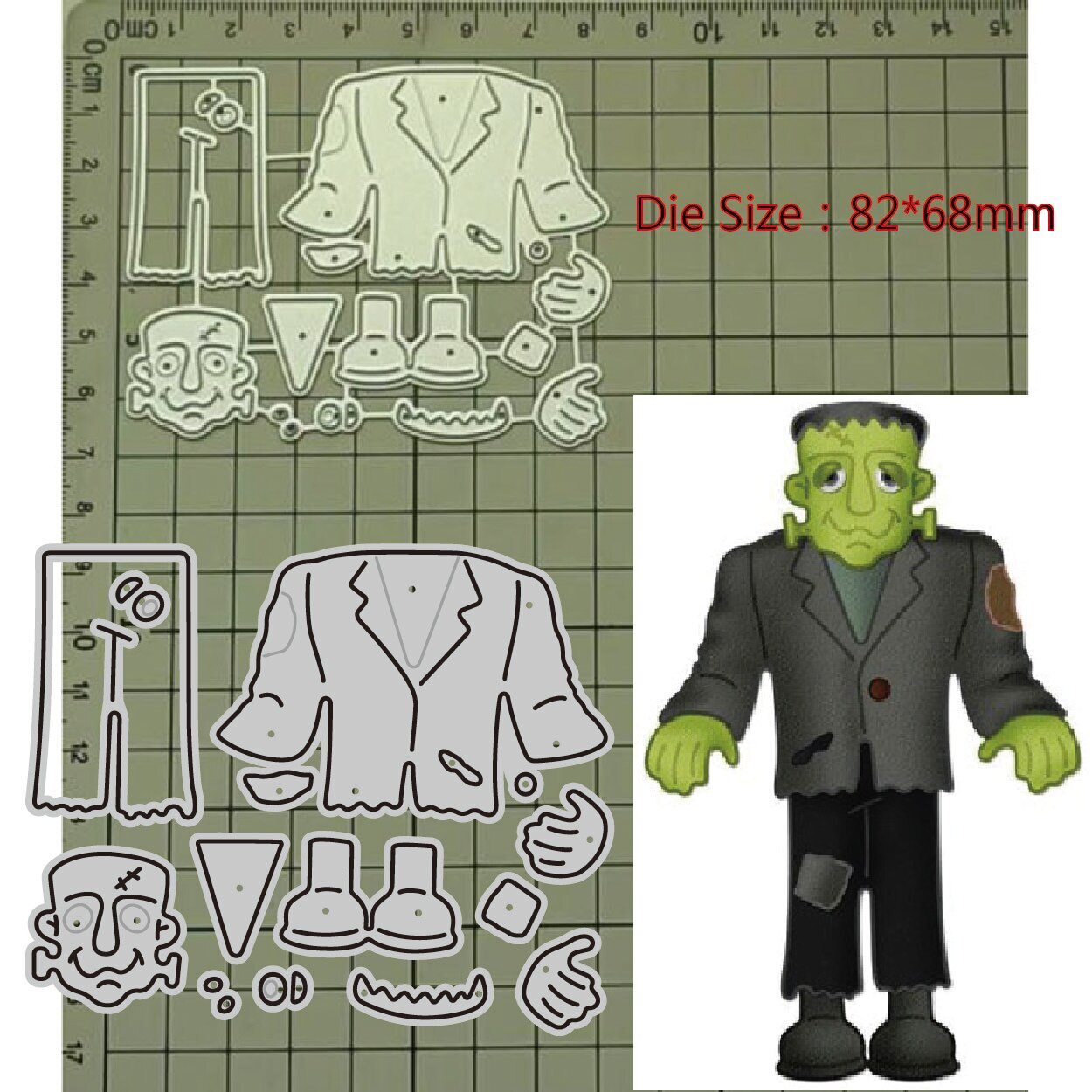Halloween Frankenstein's Monster Metal Cutting Dies Scrapbooking Card Craft