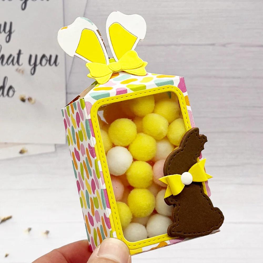 Easter Egg Gift Box Rabbit Ears Metal Cutting Dies Card Scrapbook Paper Craft