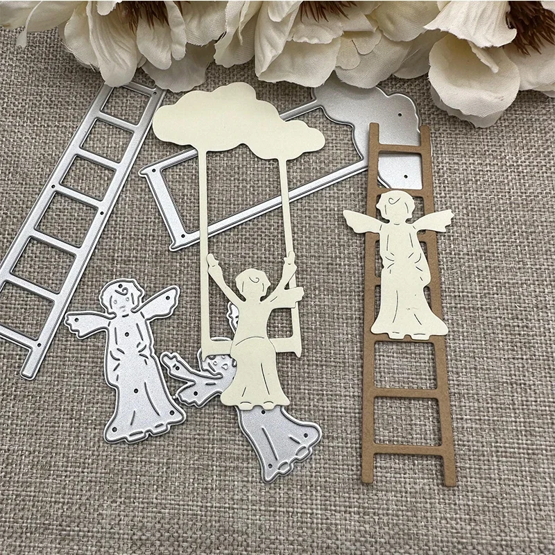 Angel Girl Swing Ladder Metal Cutting Dies Scrapbooking Card Making Craft