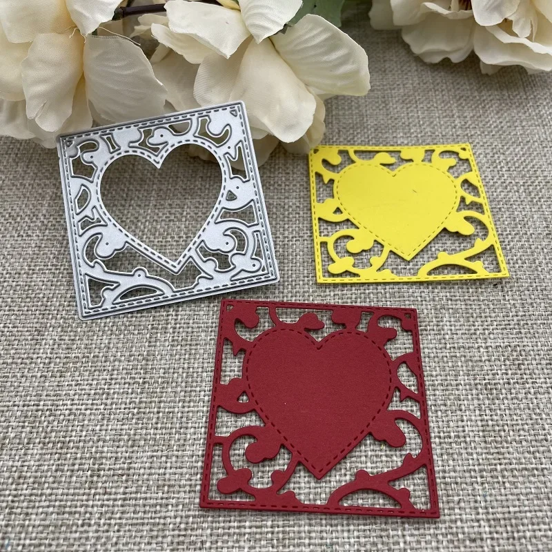 Heart Vines Square Frame Metal Cutting Dies Scrapbooking Card Making Craft