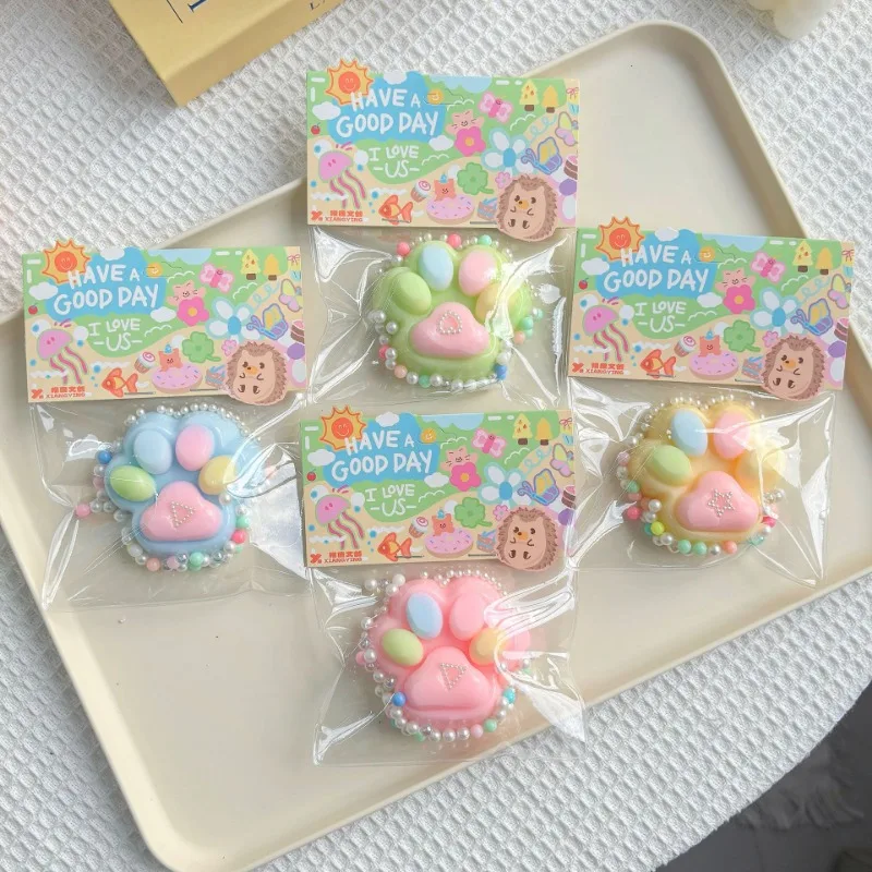 Soft Cat Paw Squishy Squeeze Toys for Kids Adult Stress Relief Pinch Decompression Cherry Blossoms Star Slow Rebound Stretch Toy