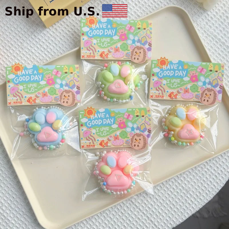 Soft Cat Paw Squishy Squeeze Toys for Kids Adult Stress Relief Fidget Toy Gift