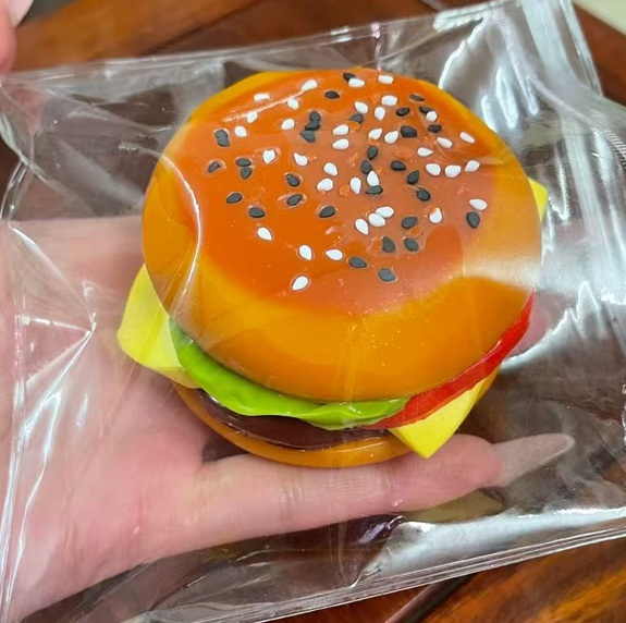 Realistic Cheeseburger Food Taba Squishy Stress Relief Sensory Fidget Toy Gift