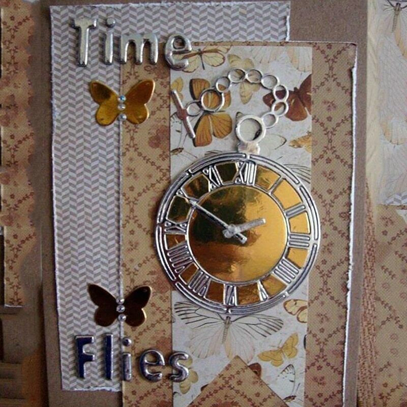 Vintage Pocket Clock Watch Metal Cutting Dies DIY Scrapbook Card Making Craft