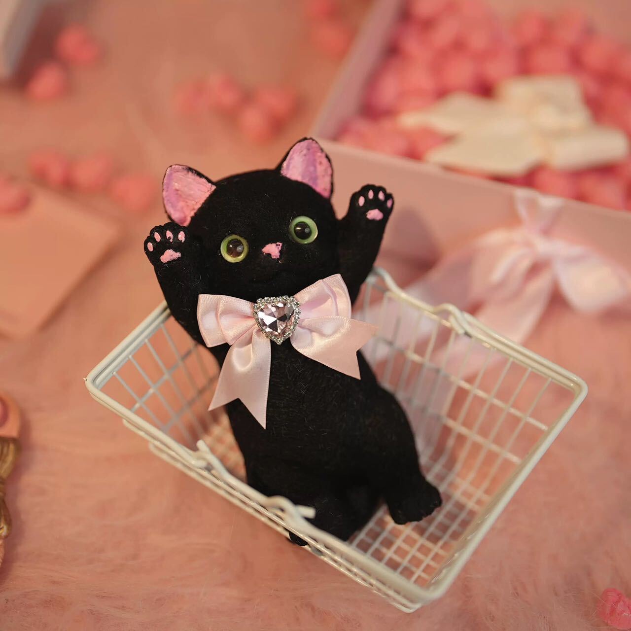 Furry Black Chubby Kitty Cat Squishy Squeezable Anxiety Stress Relive Fidget Toy