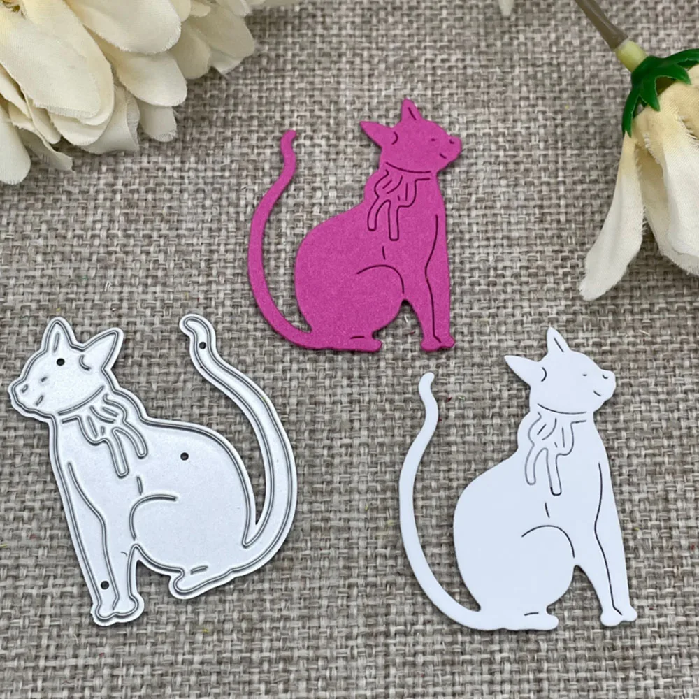 Cute Little Cat Cow Collar Metal Cutting Dies Scrapbooking Decorative Card Craft