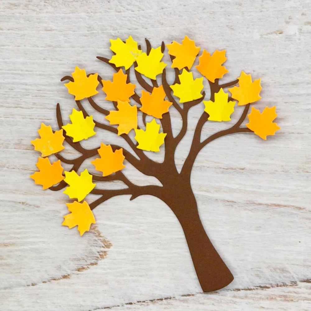 Autumn Fall Leaves Tree Metal Cutting Dies Scrapbooking Decorative Card Craft
