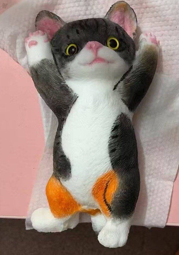 Soft Laying Calico Cat Taba Squishy Stress Relief Toy Slow Rising Fidget Toy