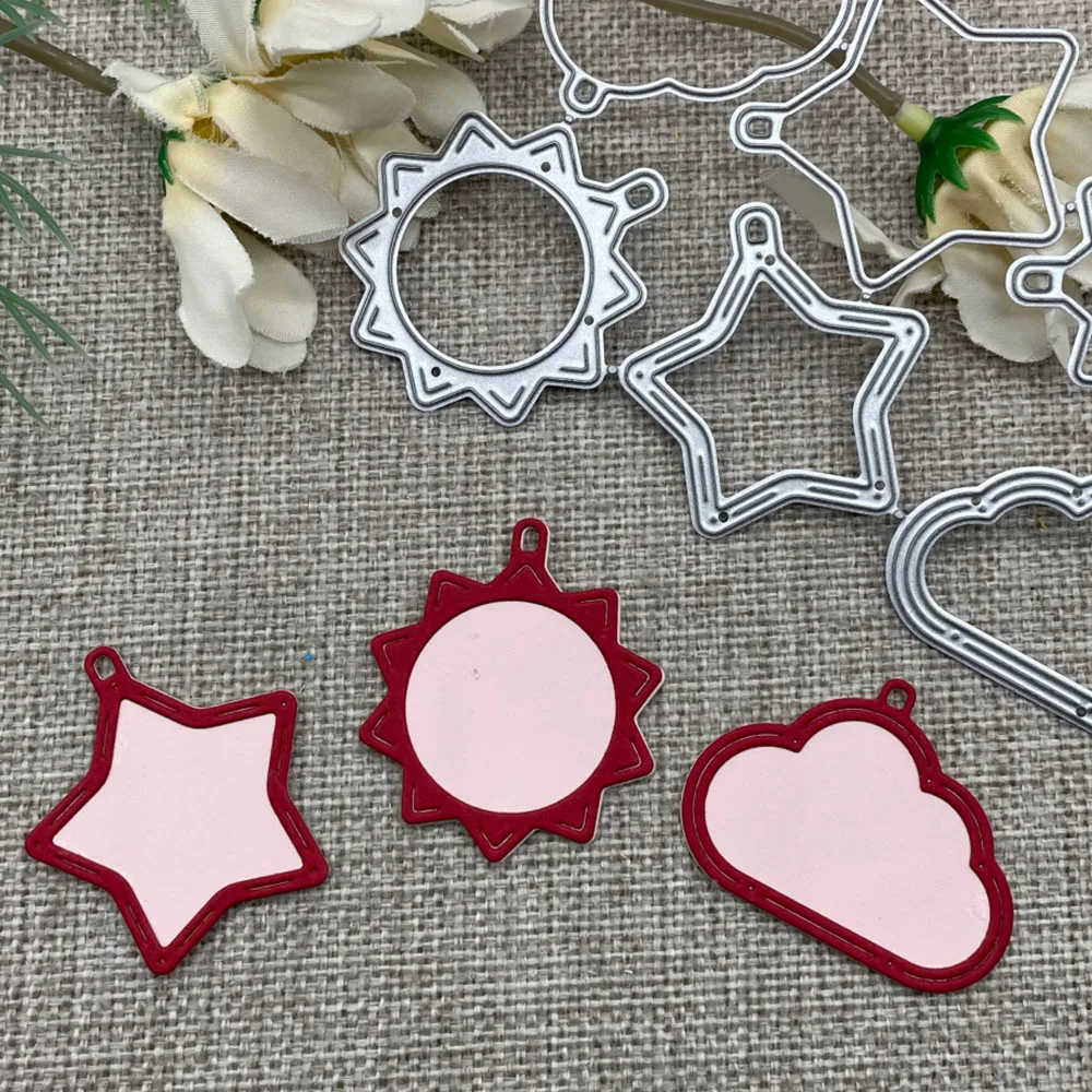 Hanging Picture Frame Sun Cloud Star Metal Cutting Dies Scrapbook Card Craft