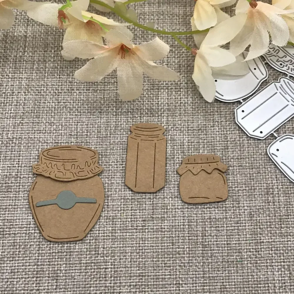 Glass Jars Cloth Top Metal Cutting Dies Scrapbooking Decorative Card Craft