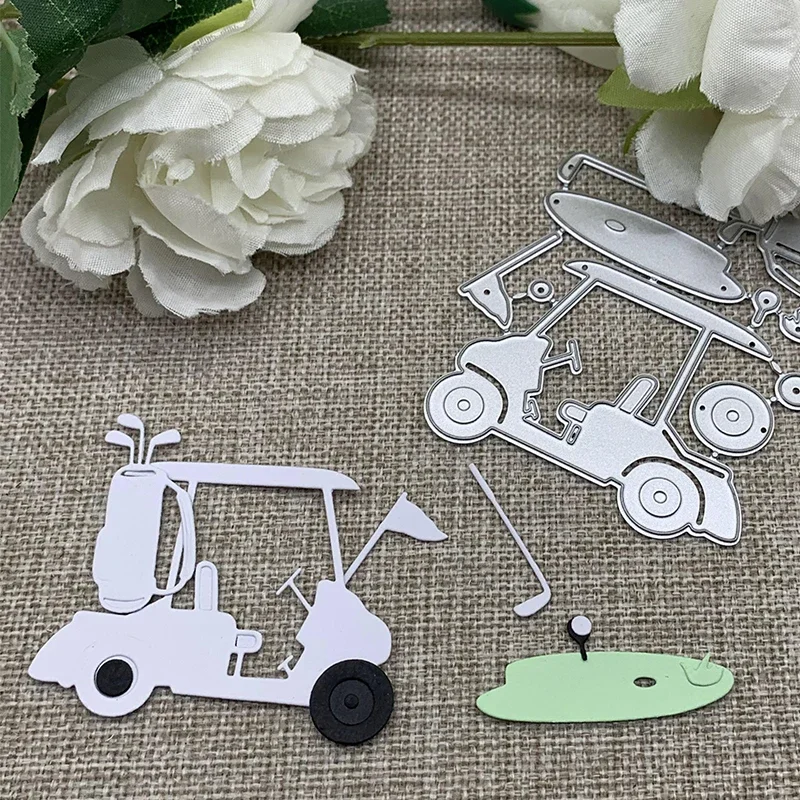 Golf Equipment Cart Putting Green Metal Cutting Dies Scrapbooking Card Craft