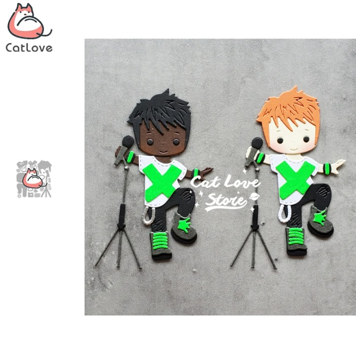 Rockstar Singer Boy Metal Cutting Dies Scrapbooking Card Making Craft