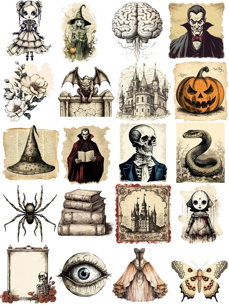 Retro Skeleton Vampire Stickers Crafts And Scrapbooking stickers kids toys book Decorative sticker DIY Stationery Retro Skeleton Vampire Stickers Crafts And Scrapbooking stickers kids toys book Decorative sticker DIY Stationery