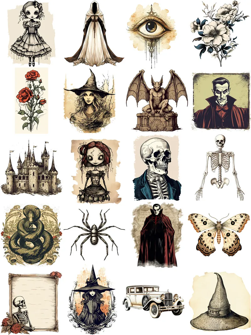 Retro Skeleton Vampire Stickers Crafts And Scrapbooking stickers kids toys book Decorative sticker DIY Stationery Retro Skeleton Vampire Stickers Crafts And Scrapbooking stickers kids toys book Decorative sticker DIY Stationery